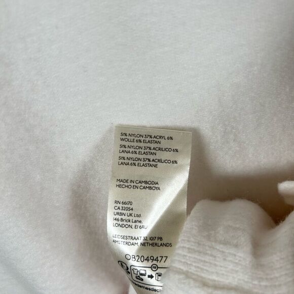 Free People Phoebe White Knit Pullover Tunic Slit Oversized Sweater S NEW $168 - Picture 11 of 11